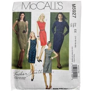 McCall's M5927 Sewing Pattern Misses' Lined Dresses Size 14-20 Uncut